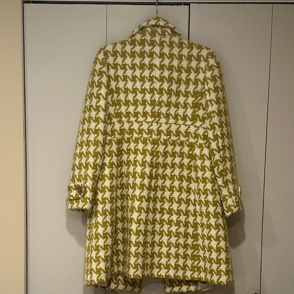 Women's J. Crew Collection Houndstooth Coat in Yellow and White - Picture 3 of 4